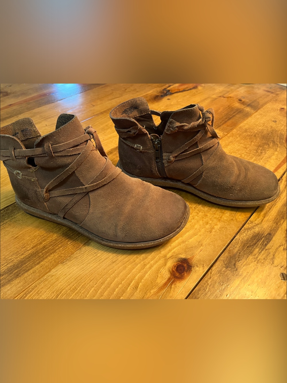 Born Women’s Distressed Tarkiln Suede Wrap-Detail Ankle Booties